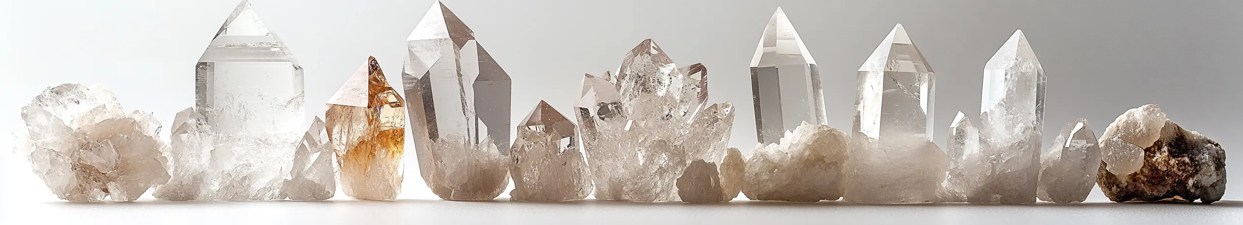 different shapes of Clear Quartz